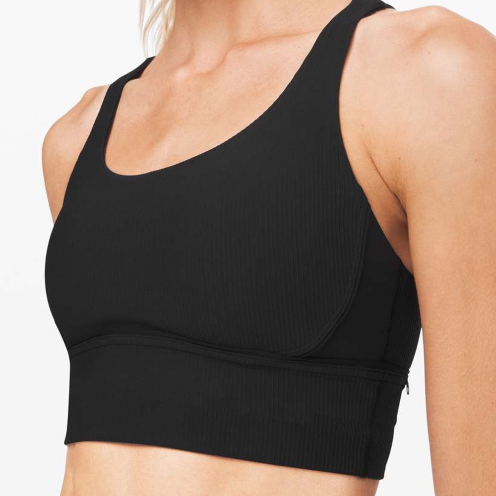Lululemon Energy Bra Long Line Texture in Black